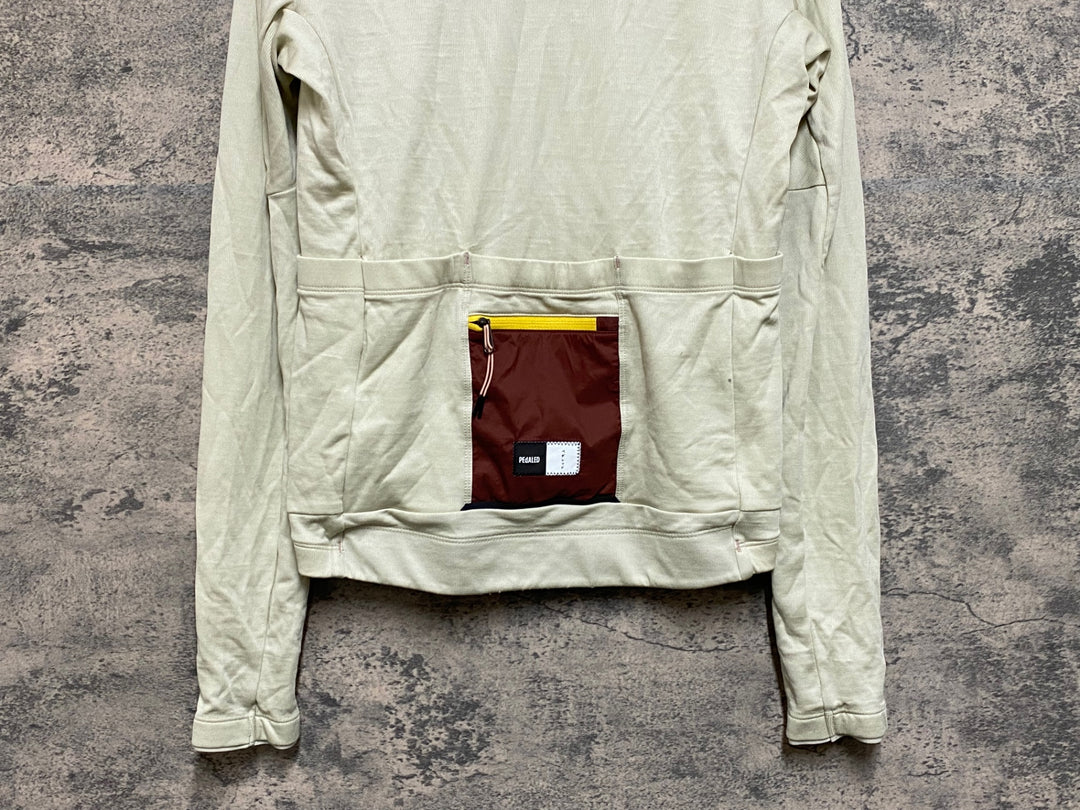JL023 ペダレッド PEdALED 長袖 サイクルジャケット 白 ブラウン S