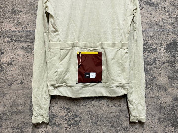 JL023 ペダレッド PEdALED 長袖 サイクルジャケット 白 ブラウン S
