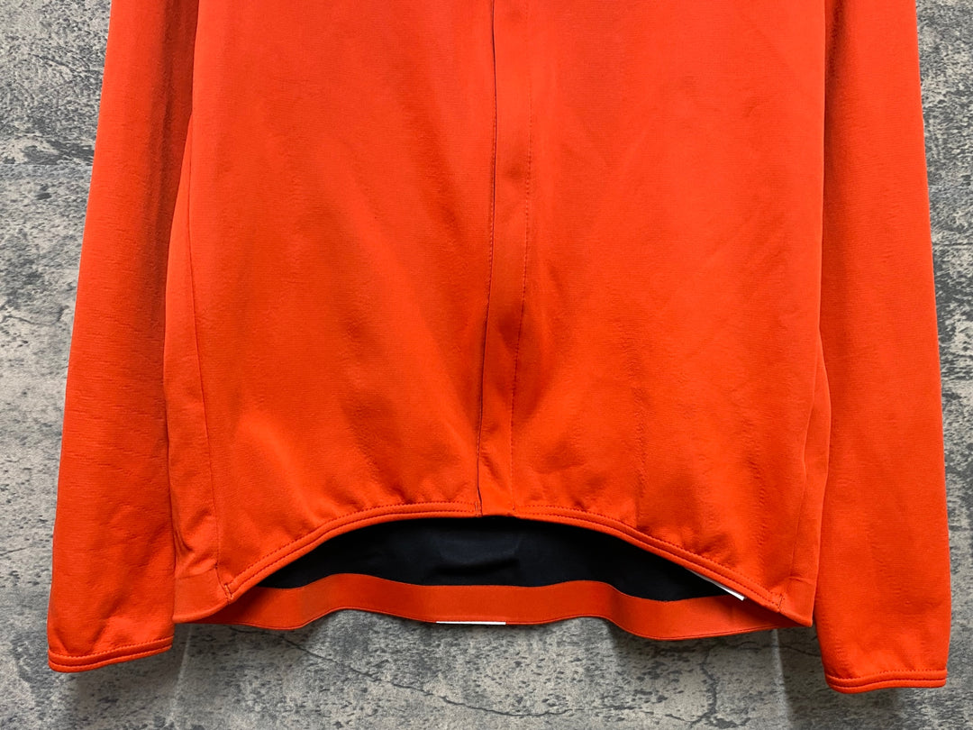 KE516 カステリ CASTELLI 長袖 サイクルジャージ オレンジ L 裏起毛 ※小穴
