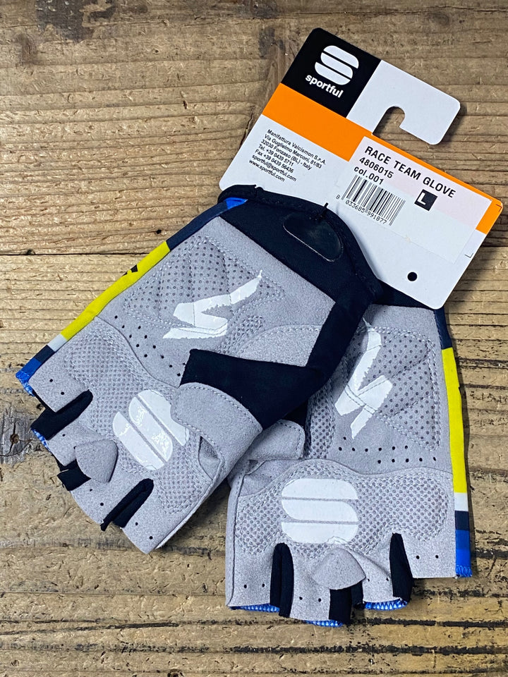KJ801 スポーツフル sportful 指切り グローブ 黃 紺 L TINKOFF SAXO