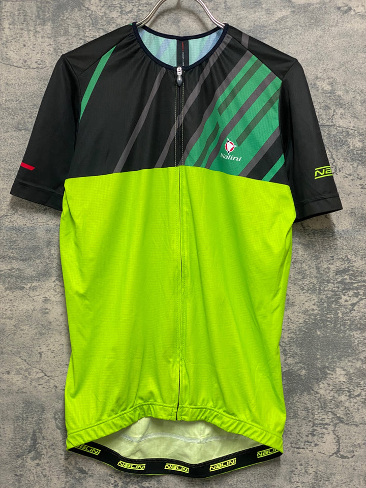 JO643 ナリーニ Nalini 半袖 サイクルジャージ 黄緑 Lサイズ ※ほつれあり