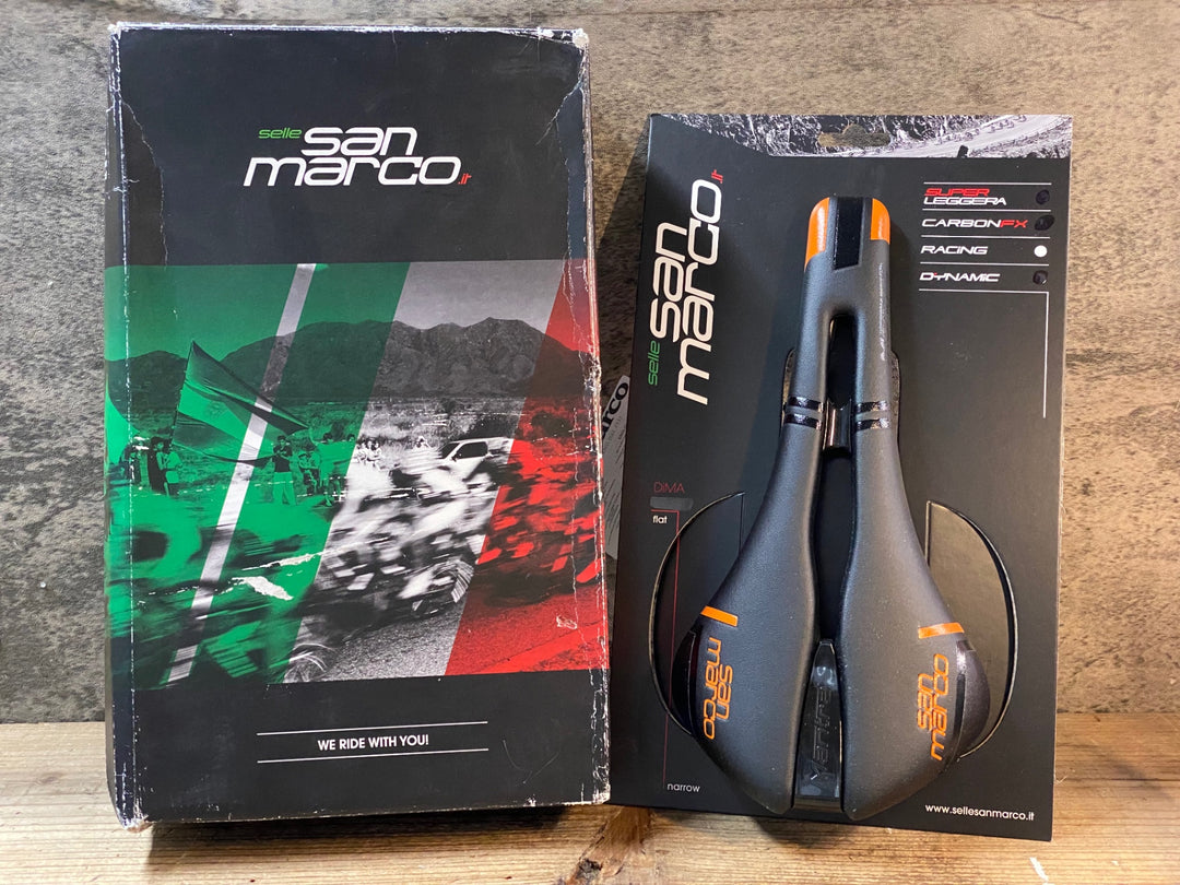 JR310 サンマルコ san marco MANTRA RACiNG サドル 黒オレンジ NARROW XSiLiTE レール