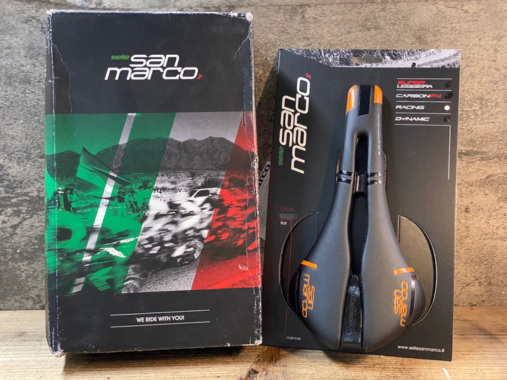 JR310 サンマルコ san marco MANTRA RACiNG サドル 黒オレンジ NARROW XSiLiTE レール