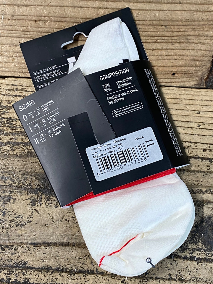 JQ205 アソス assos summerSocks skinweb サイクルソックス 白 2