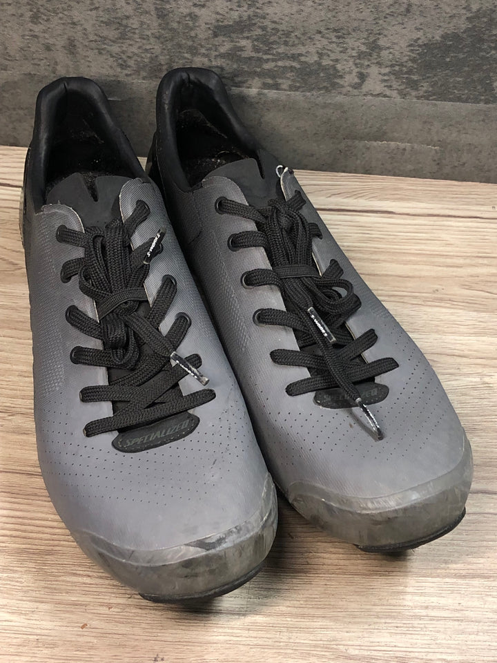 JS597 スペシャライズド SPECIALIZED S-WORKS Recon Lace ビンディングシューズ 2穴 EU42 グレー 紐