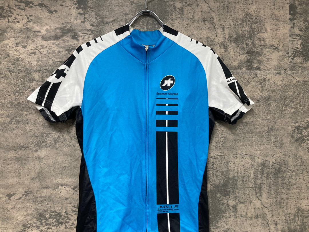 JQ943 アソス ASSOS SS.MILLE 半袖 サイクルジャージ 白 水色 M