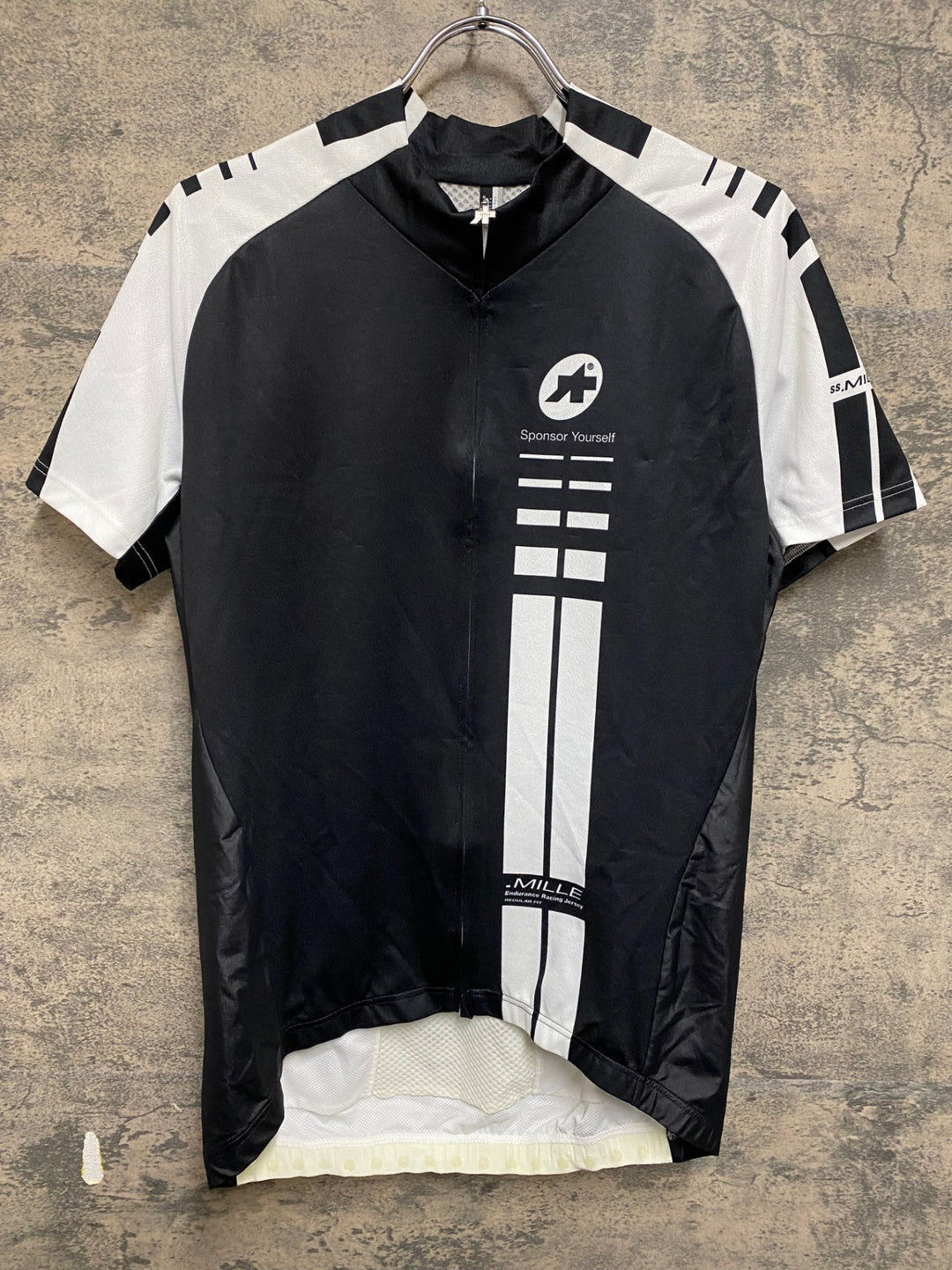 KP854 アソス ASSOS MILLE 半袖 サイクルジャージ 黒 白 L