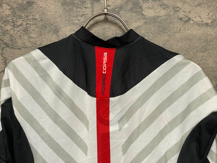 JT066 カステリ CASTELLI 半袖サイクルジャージ 白黒 S メッシュ ほつれあり