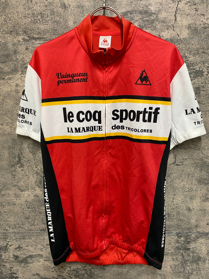 JO849 ルコックスポルティフ le coq sportif 半袖 サイクルジャージ 赤 O