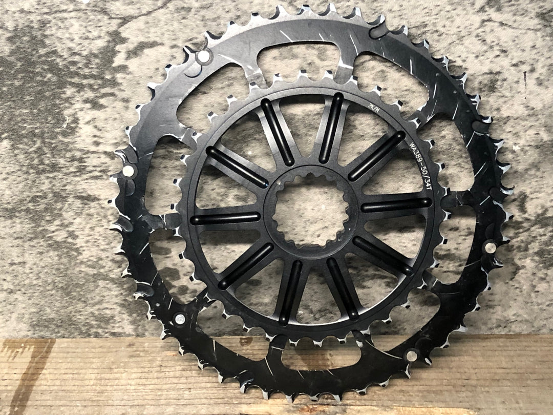 JN624 ホログラム HOLLOWGRAM SPIDERING チェーンリング ダブル 50/34T 10ARM