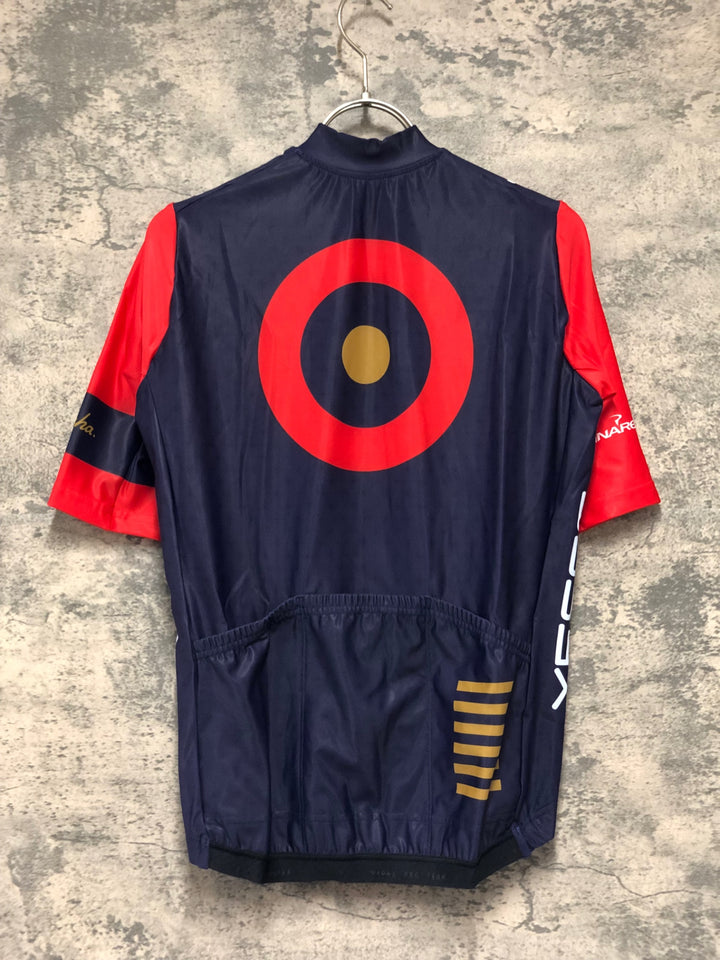 KK139 ラファ Rapha WIGGINS PRO TEAM MID WEIGHT JERSEY 半袖 サイクルジャージ 紺 赤 S