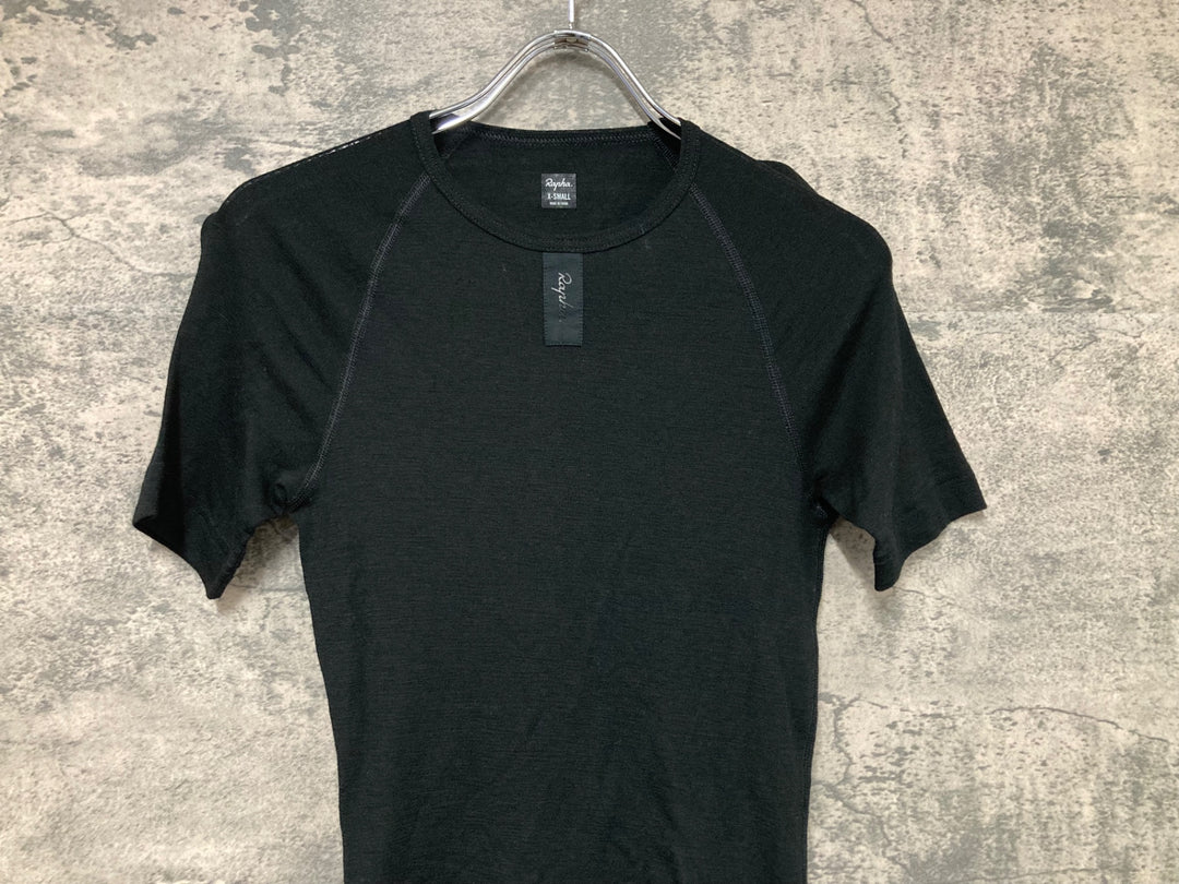 JS838 ラファ Rapha MERINO BASE LAYER 半袖 ベースレイヤー 黒 XS