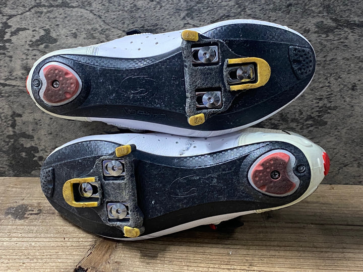 KE016 シディ SIDI Genius 5 Fit CARBON ビンディングシューズ 白 EU42 3穴