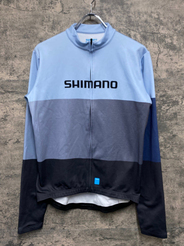 JW555 シマノ SHIMANO 長袖 サイクルジャージ 水色 グレー XL 裏起毛