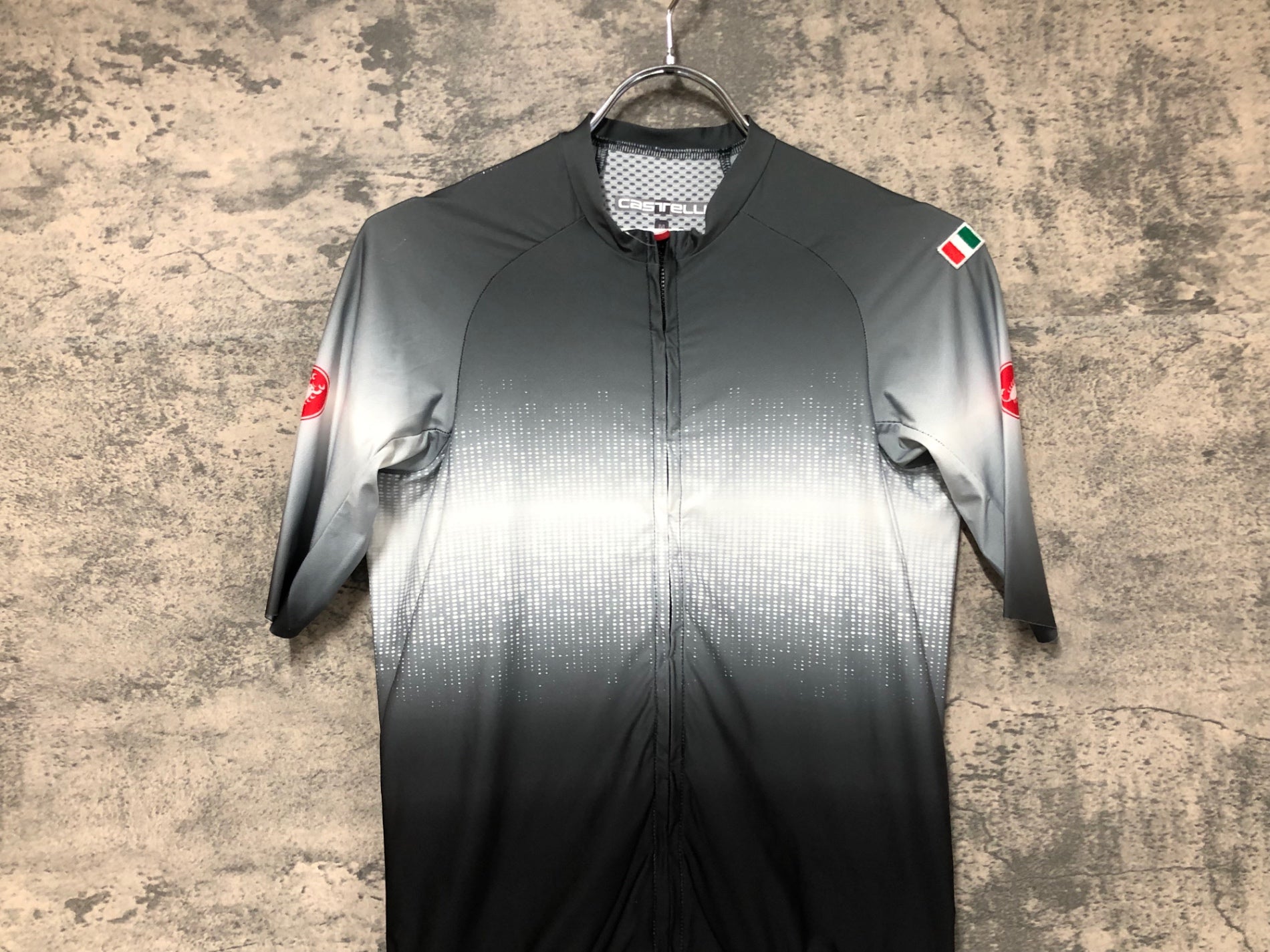 JS956 カステリ CASTELLI ROSSOCORSA 半袖 サイクルジャージ グレー 黒