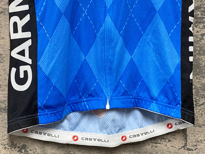 KB549 カステリ CASTELLI GARMIN 半袖 サイクルジャージ 青 M