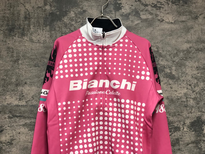 KJ355 ビアンキ Bianchi 長袖 サイクルジャケット ピンク L 裏起毛