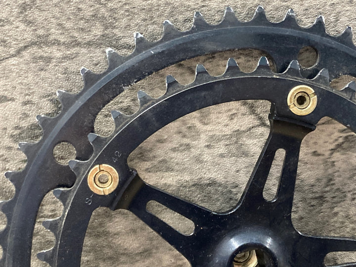KL908 サンツァー SunTour Superbe クランクセット 52/42T 170mm ブラック ゴールド