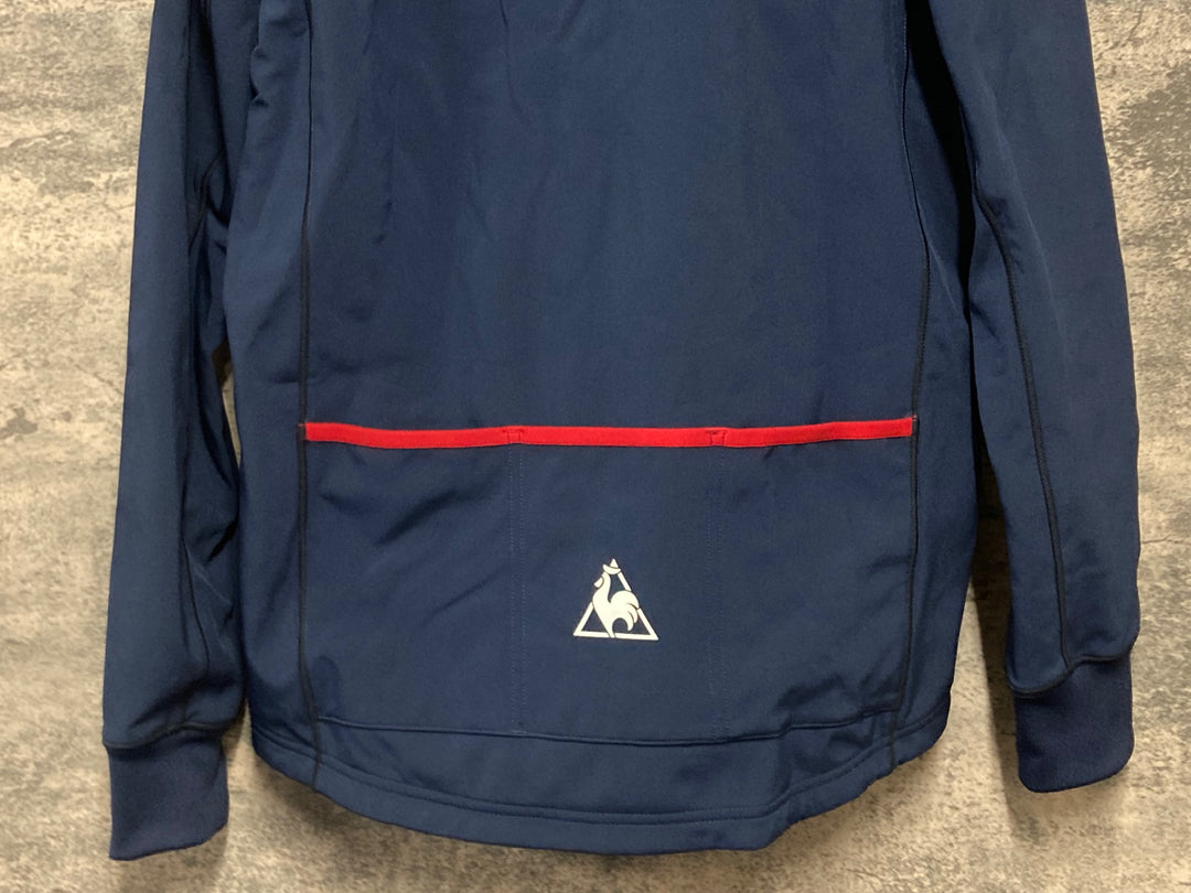 KK449 ルコックスポルティフ le coq sportif 長袖 サイクルジャケット 紺 O 裏起毛