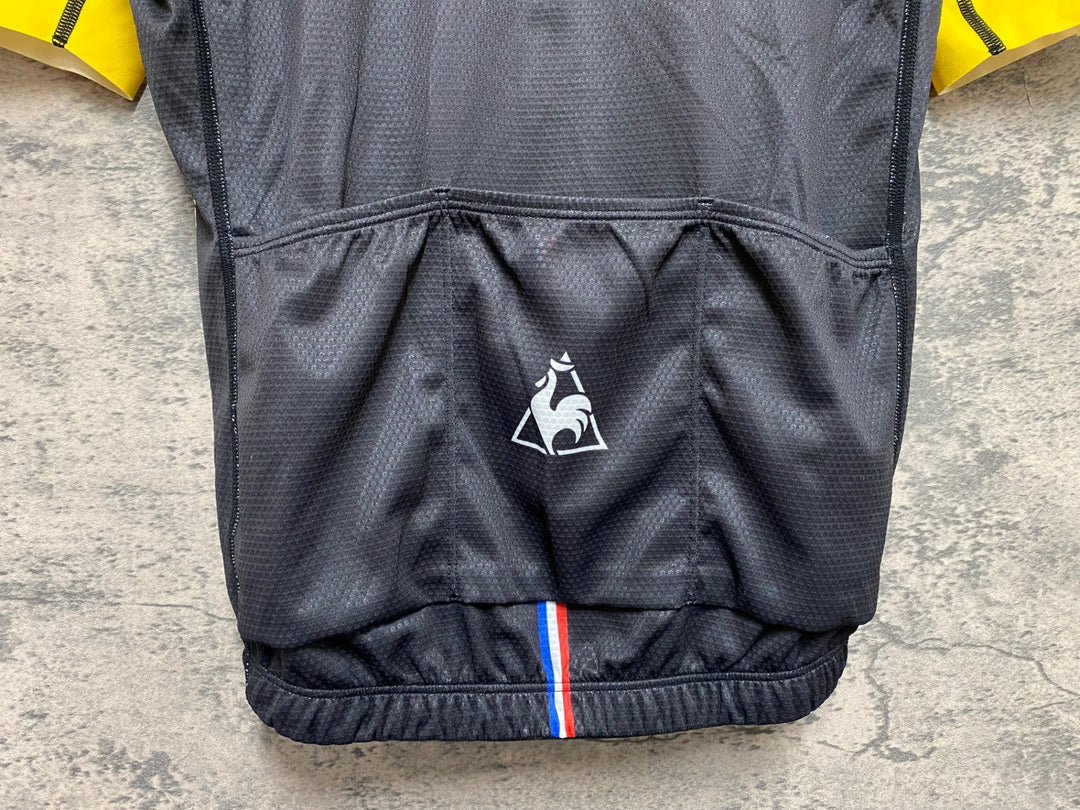 JN192 ルコックスポルティフ le coq sportif 半袖 サイクルジャージ 黒 黄 L