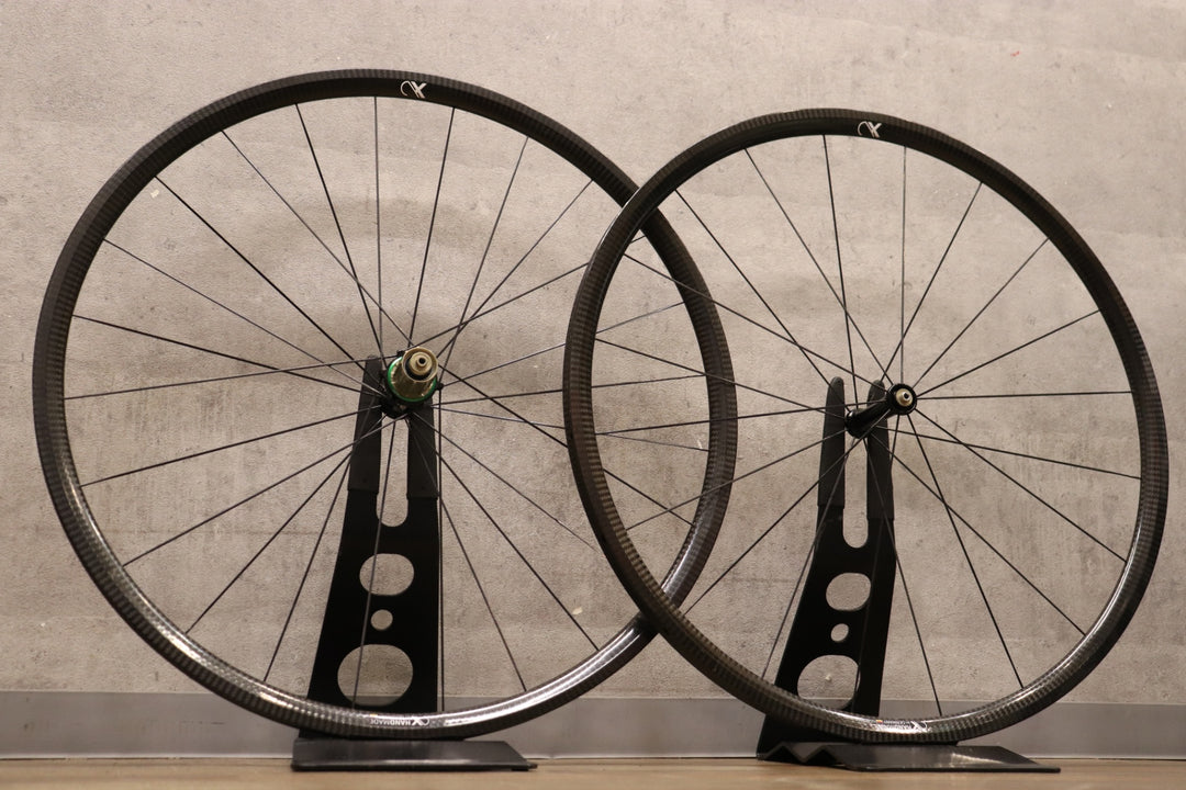 【前後セット約790g】 AX-ライトネス AX-LIGHTNESS ウルトラ ULTRA 25T カーボン チューブラー ホイールセット シマノ12/11S 【さいたま浦和店】