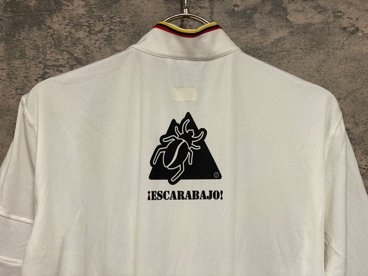 JN508 ラファ Rapha COLOMBIAN SUPER LIGHTWEIGHT JERSEY 半袖 サイクルジャージ 白 L ※擦れ,ほつれ