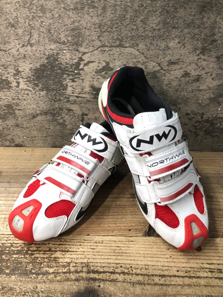 JR545 ノースウェーブ NORTHWAVE AERLITE 3 shoes ビンディングシューズ 黒赤白 EU39 1/2