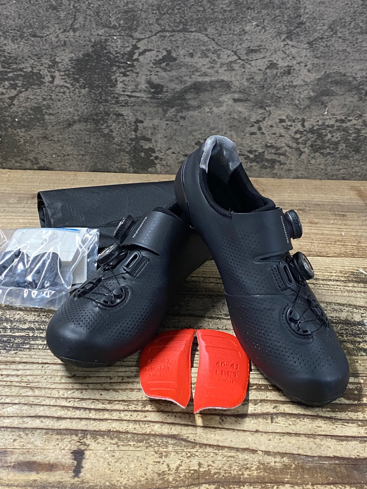 JR673 シマノ SHIMANO S-PHYRE SHRC901 WIDE EU41 黒 SPD-SL ビンディングシューズ スペア用ヒールパッド付き
