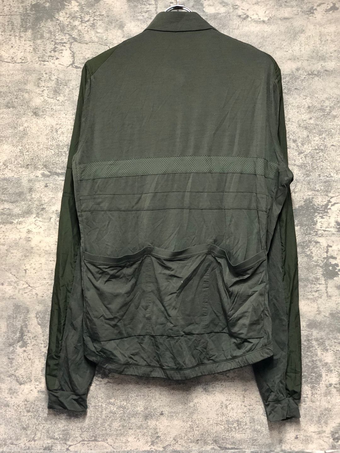 KL770 ラファ Rapha LONG SLEEVE BREVET WINDBLOCK JERSEY 長袖 サイクルジャージ カーキ XL ※擦れ