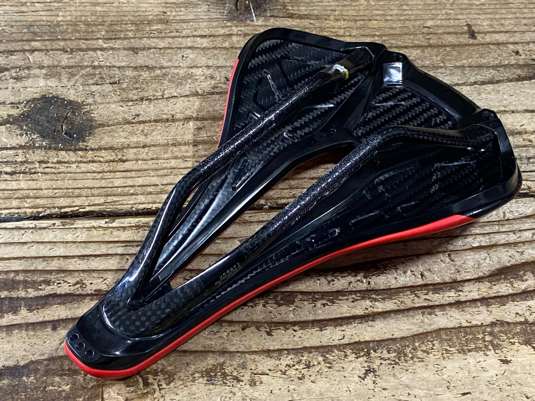 KM259 スペシャ SPECIALIZED S-WORKS パワー POWER サドル カーボンレール 143mm 赤 側面ガリ