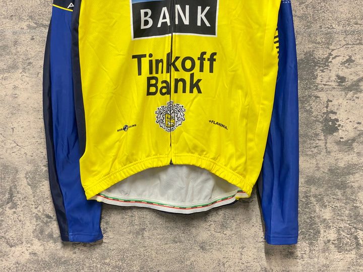 KJ805 スポーツフル sportful 長袖 サイクルジャージ 黃 紺 L 裏起毛 SAXO BANK