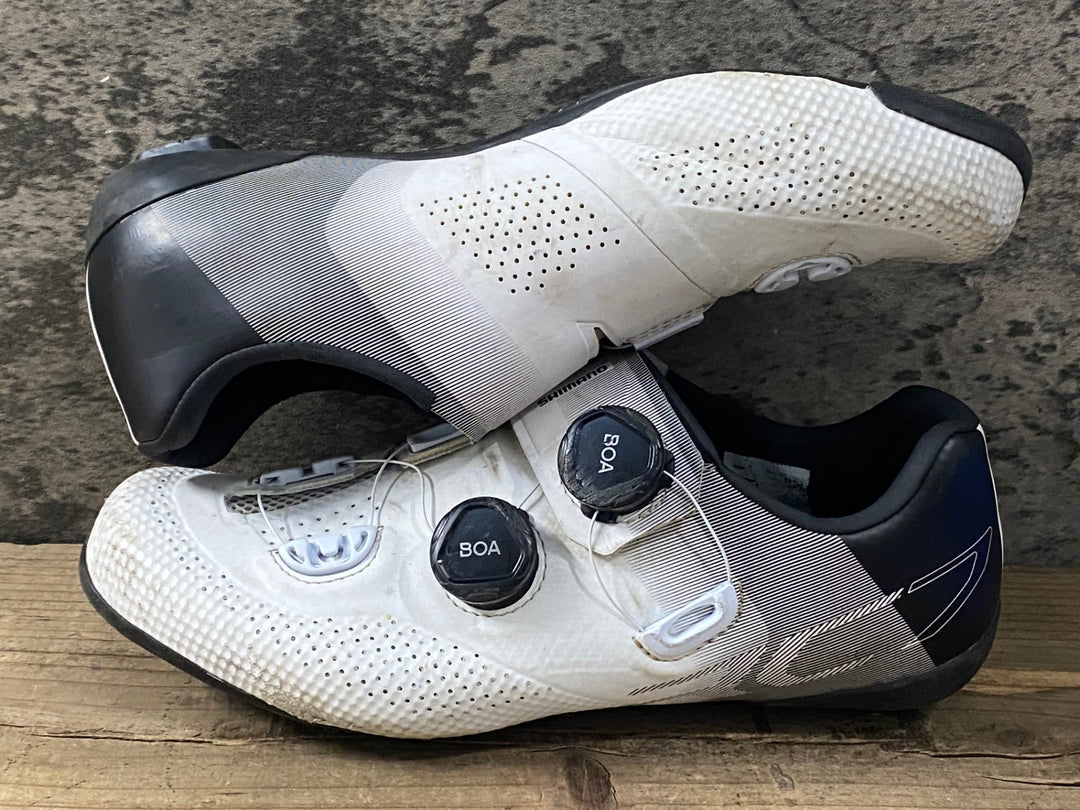 KL429 シマノ SHIMANO SHRC702M W01 E ビンディングシューズ 3穴 白 EU40.5
