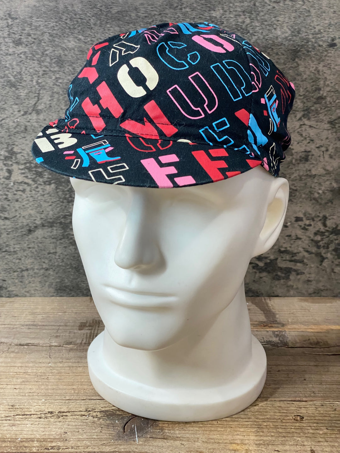 KA004 ラファ Rapha COTTON CAP サイクルキャップ 黒 総柄 ワンサイズ