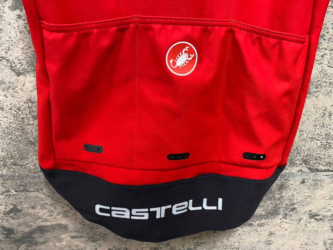 KF631 カステリ CASTELLI ロッソコルサ ROSSO CORSA perfetto 半袖 サイクルジャージ 赤 S GORE WINDSTOPPER