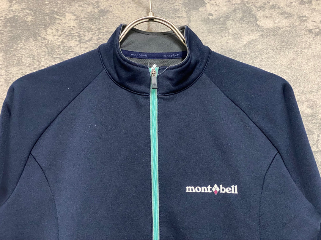 JO165 モンベル mont-bell 長袖 サイクルジャージ 濃紺 M レディース