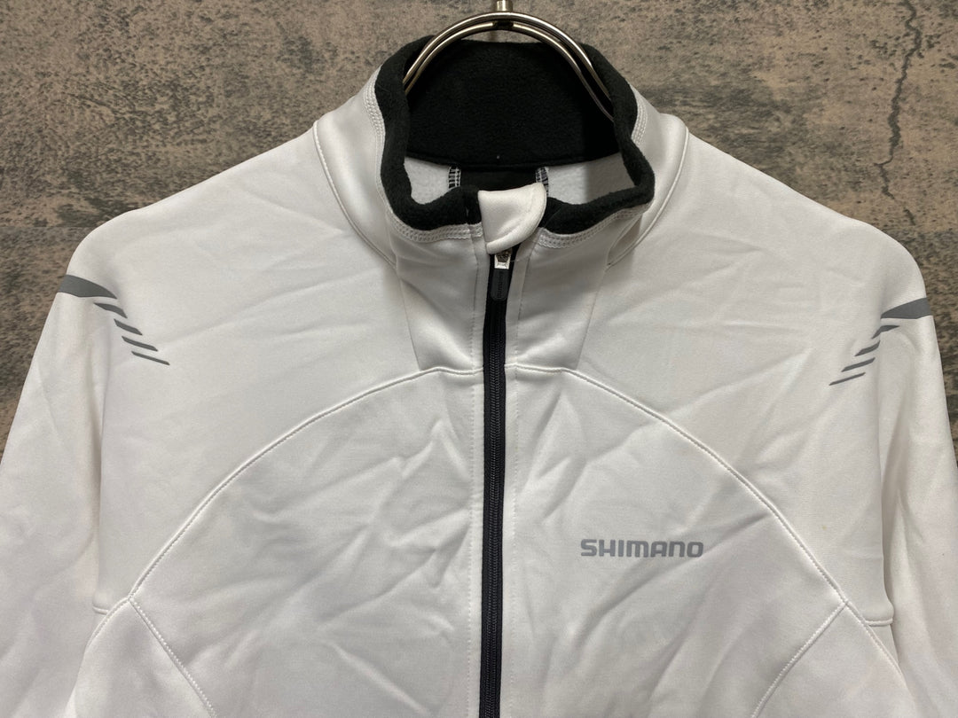 KE465 シマノ SHIMANO 長袖 サイクルジャケット 白 M 裏起毛