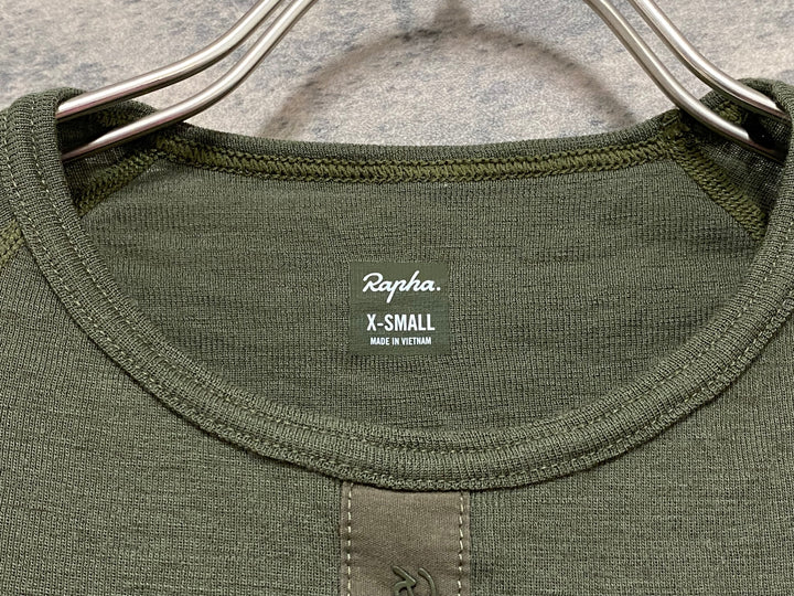 KM409 ラファ Rapha MERINO BASE LAYER - SHORT SLEEVE 半袖 ベースレイヤー カーキ XS