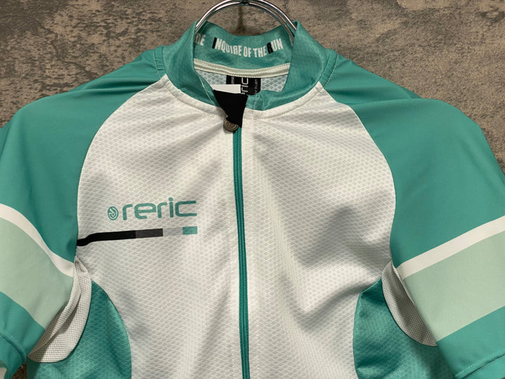 JM698 レリック reric 半袖 サイクルジャージ 白 緑 L