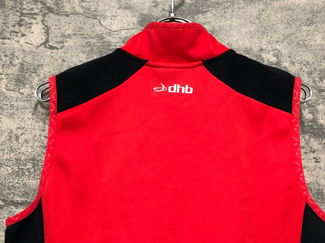 JE128 DHB サイクルベスト ジレ 裏起毛 赤 XS