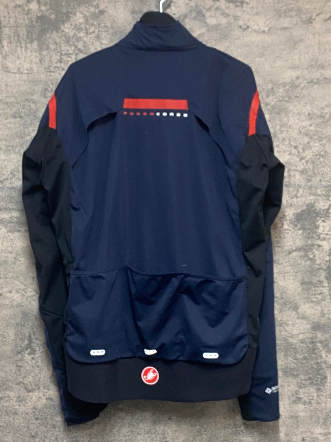 KR425 カステリ CASTELLI Alpha ROS 2 WINTER JACKET 長袖 サイクルジャケット 紺 3XL GORE TEX INFINIUM ※ほつれ