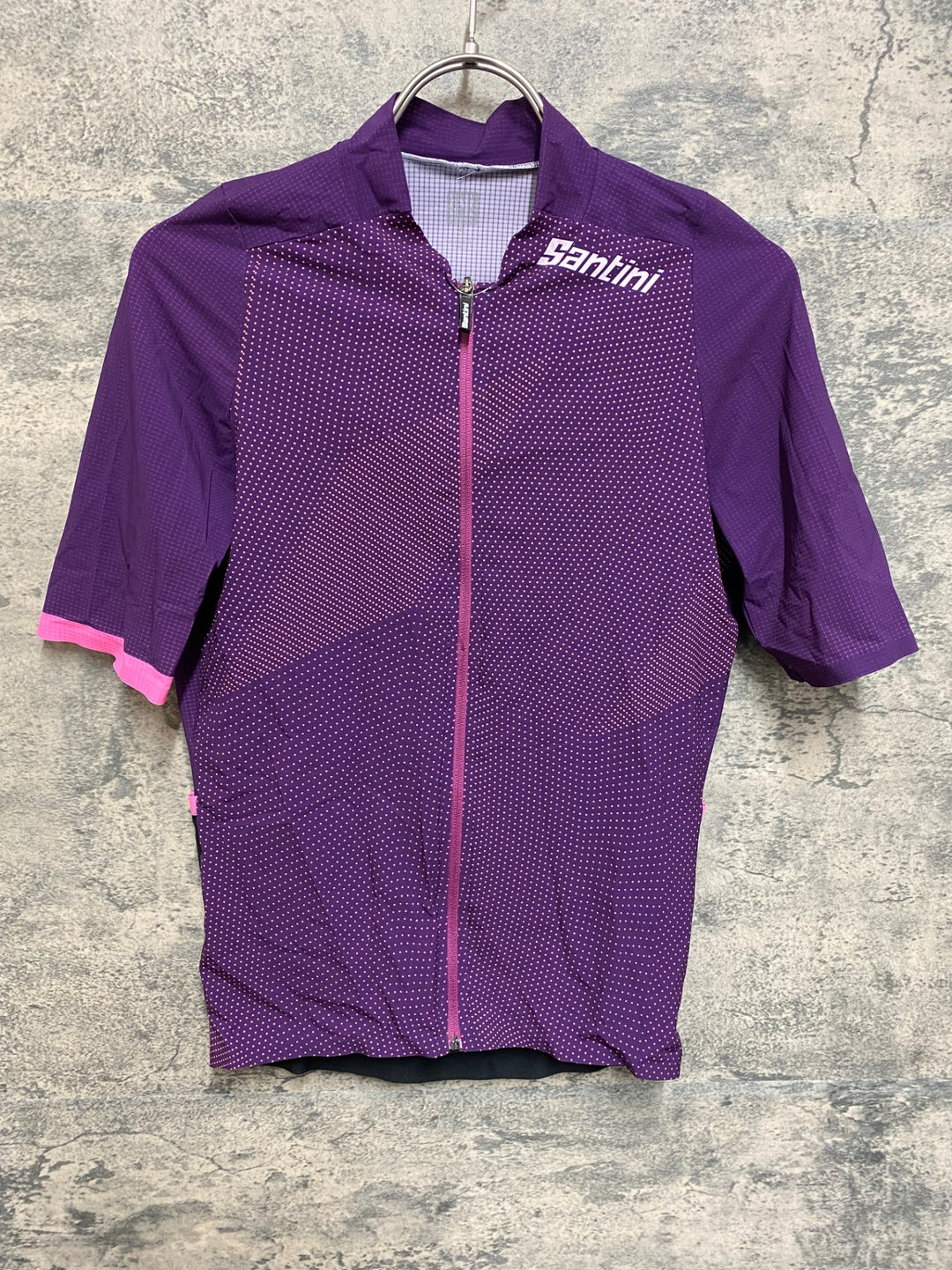 JO871 サンティーニ Santini 半袖 サイクルジャージ パープル ドット S