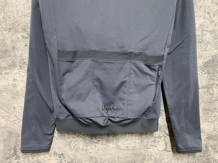 JN226 ラファ Rapha WOMEN'S LONG SLEEVE CORE JERSEY 長袖 サイクルジャージ グレー XS 裏起毛 レディース