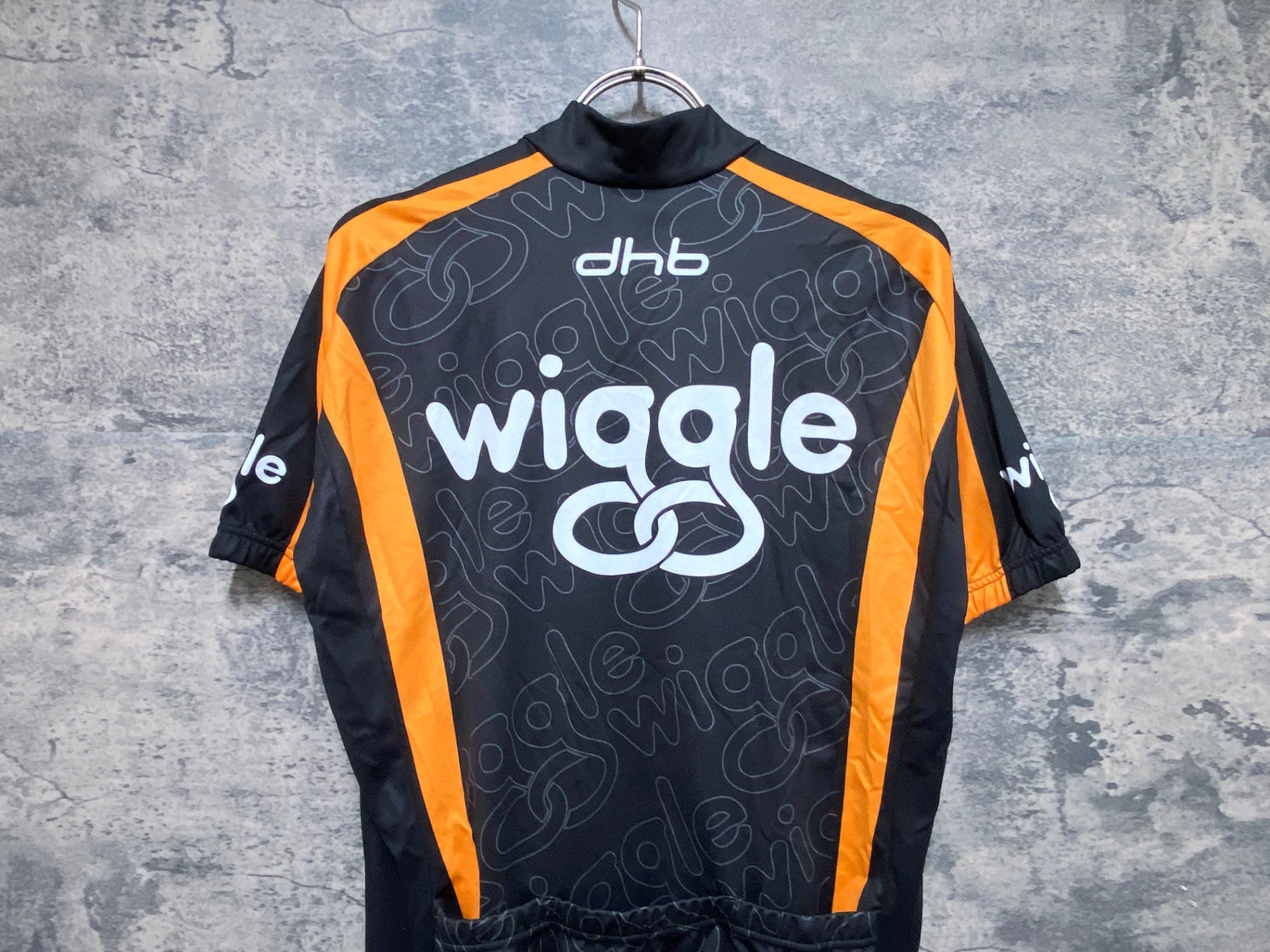 KF479 dhb ハーフジップ 半袖 サイクルジャージ 黒 オレンジ S Wiggle