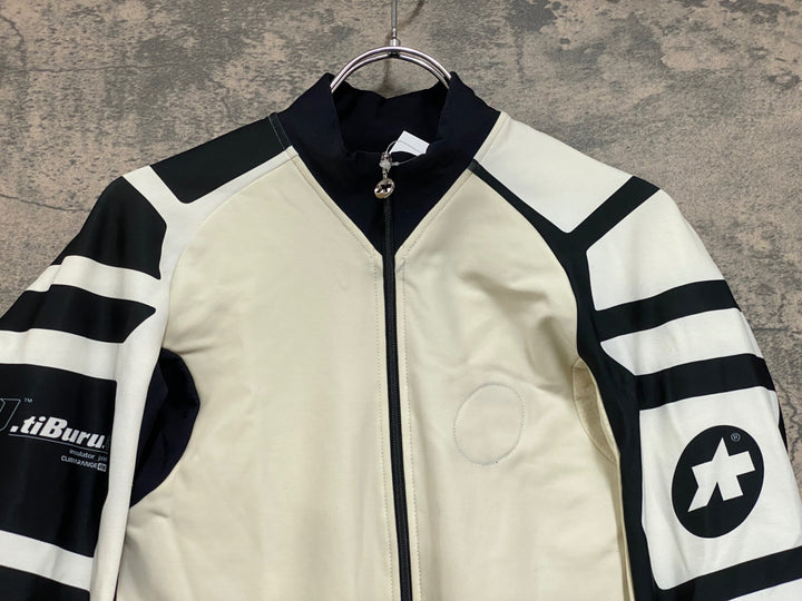 JQ140 アソス assos iJ tiBuru 4 長袖サイクルジャージ 白黒 M 汚れあり 裏起毛