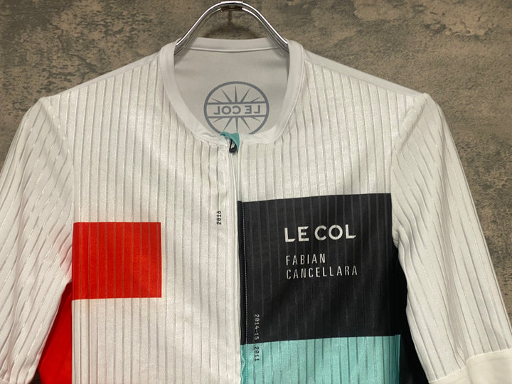 JI065 ルコル LE COL 半袖 サイクルジャージ 白 黒 L FABIAN CANCELLARA