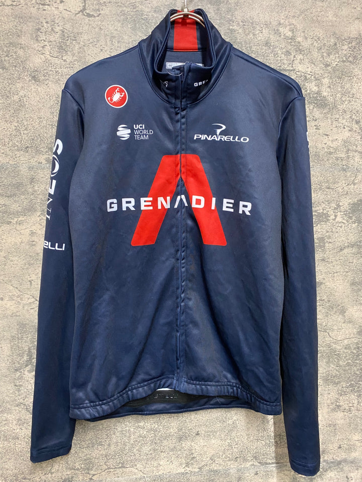 KG030 カステリ CASTELLI GRENADIER 長袖 サイクルジャージ 濃紺 M ※擦れ
