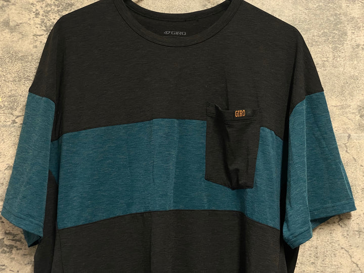 JT169 ジロ GIRO M RIDE JERSEY 半袖 サイクルジャージ 黒 青 XL