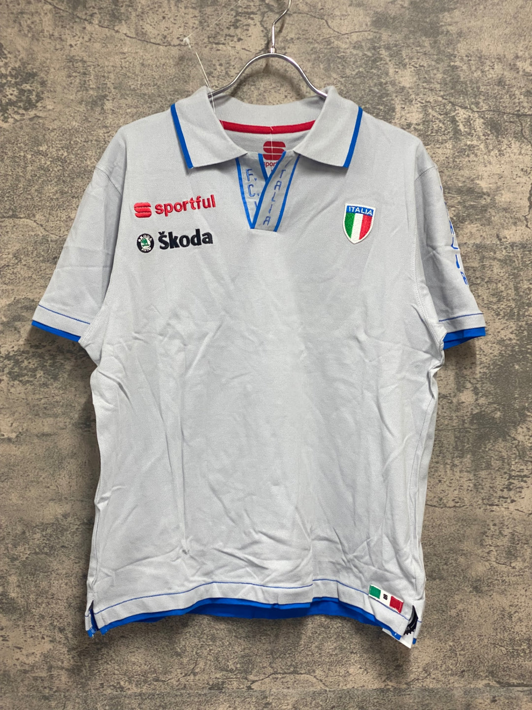 JV545 スポーツフル sportful 半袖 ポロシャツ グレー M ITALIA Skoda