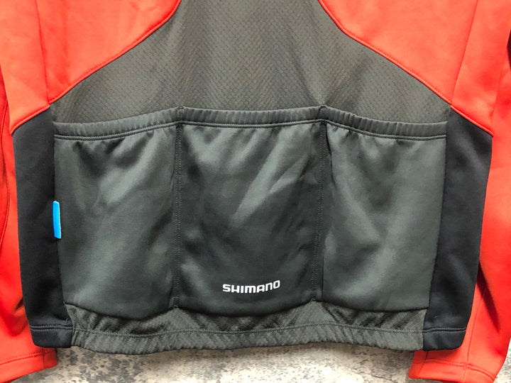 KD662 シマノ SHIMANO 長袖 サイクルジャケット 赤 XL 裏起毛