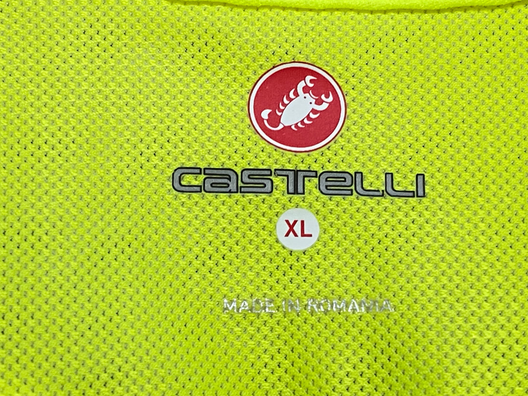 KB215 カステリ CASTELLI 半袖 サイクルジャージ 黄 XL ※ほつれ